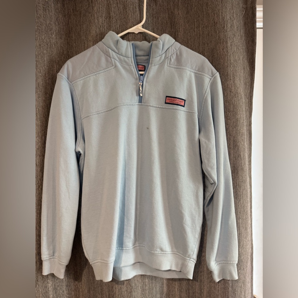 Men's Vineyard Vines Light Blue Quarter-Zip Shep Shirt